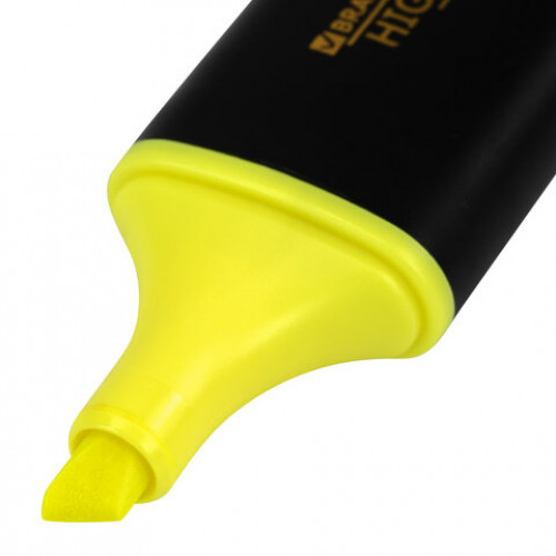 Текстовыделитель BRAUBERG BLACK JACK, ЖЕЛТЫЙ, линия 1-5 мм, 151894