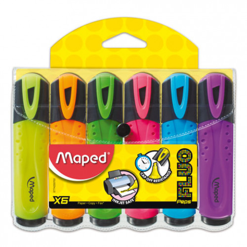 Набор текстовыделителей MAPED (Франция) 6 шт., АССОРТИ, Fluo Pep's Classic, линия 1-5 мм, 742557