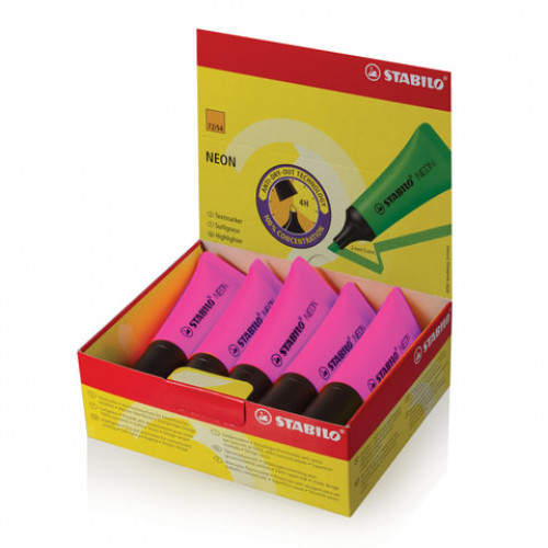 Текстовыделитель STABILO Neon, РОЗОВЫЙ, линия 2-5 мм, 72/56