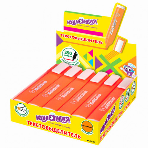 Текстовыделитель ЮНЛАНДИЯ COLORSTAR, ОРАНЖЕВЫЙ, линия 1-4 мм, 151705