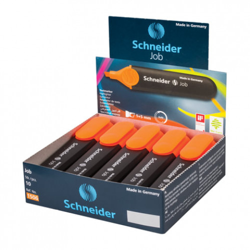 Текстовыделитель SCHNEIDER (Германия) Job, ОРАНЖЕВЫЙ, линия 1-5 мм, 1506