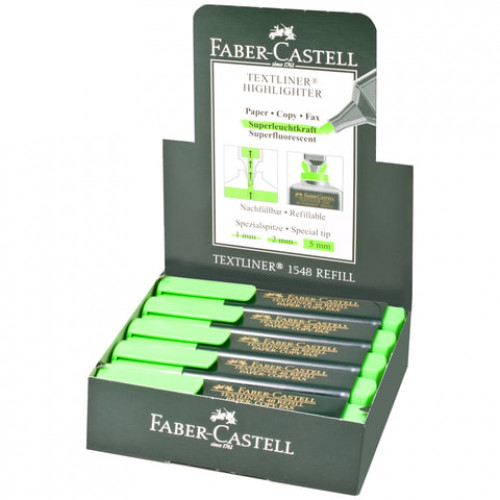 Текстовыделитель FABER-CASTELL 48, ЗЕЛЕНЫЙ, линия 1-5 мм, 154863