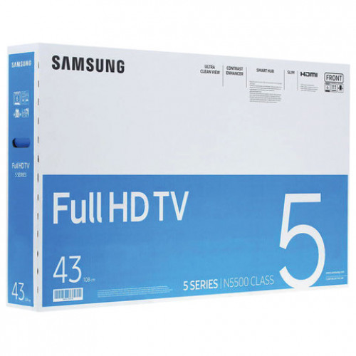 Телевизор SAMSUNG 43N5500, 43 (108 см), 1920x1080, Full HD, 16:9, Smart TV, Wi-Fi, черный