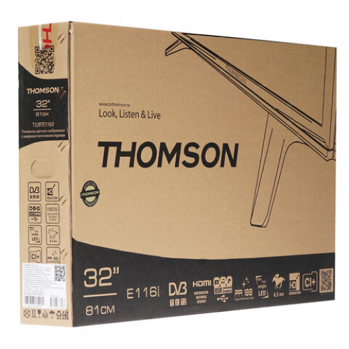 Телевизор THOMSON T32RTE1160, 32 (81 см), 1366х768, HD, 16:9, черный