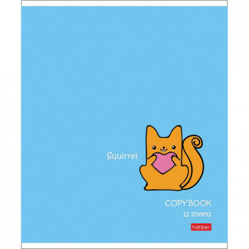 Тетрадь 12 л. HATBER клетка, обложка картон, Мечтатели (5 видов в спайке), 12Т5В1