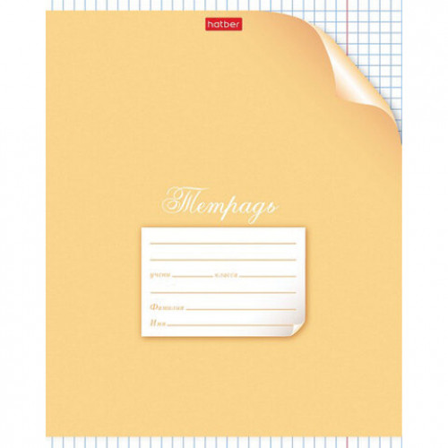 Тетрадь 12 л. HATBER клетка, обложка картон, С уголком, 12Т5В1