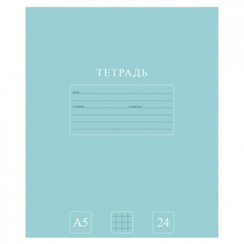 Тетрадь 24 л., HATBER-ECO клетка, офсет №2 ЭКОНОМ, обложка картон, PUREcolour (микс в спайке), 092112, 24Т5C1
