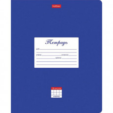 Тетрадь 18 л. HATBER клетка, обложка картон, Классика-Синяя, 18Т5В1_03142