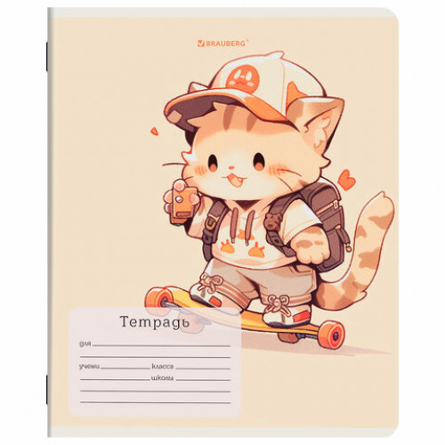 Тетрадь 12 л. BRAUBERG клетка, обложка картон, МИКС-1, 107268