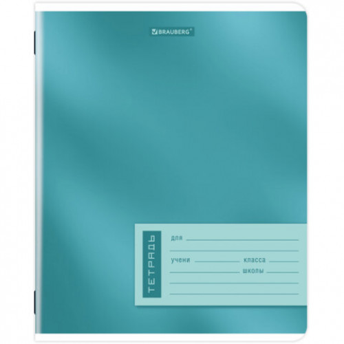 Тетрадь 18л. BRAUBERG клетка, обложка картон, ONE COLOUR, 107783