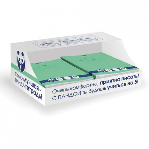 Тетрадь 12 л., HATBER Premium, частая косая линия, обложка картон, Панда, 12Т5A5_23630