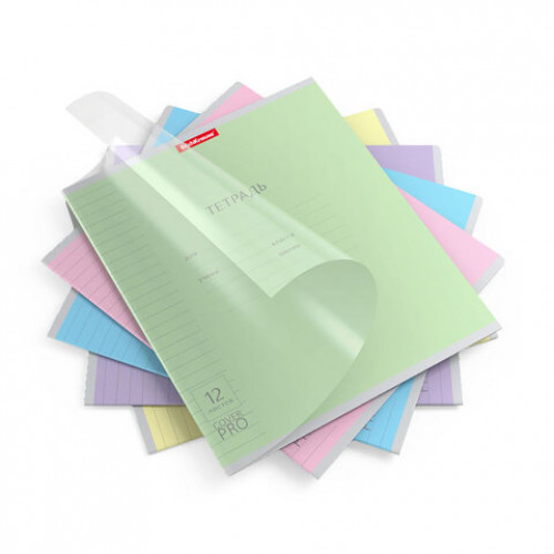 Тетрадь обложка пластик, 12 л. линия, Erich Krause, CoverPro (микс в спайке), 56339