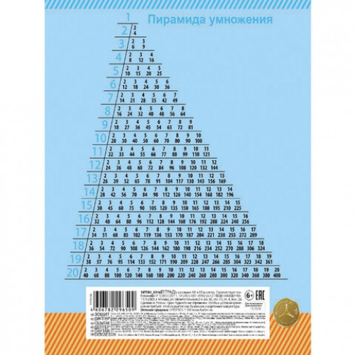 Тетрадь 18 л., HATBER ECO, клетка, обложка картон, Фастфуд пати (5 видов), 18Т5C1