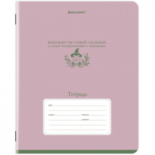 Тетрадь 12л. BRAUBERG клетка, обложка картон, PHRASES, 107777