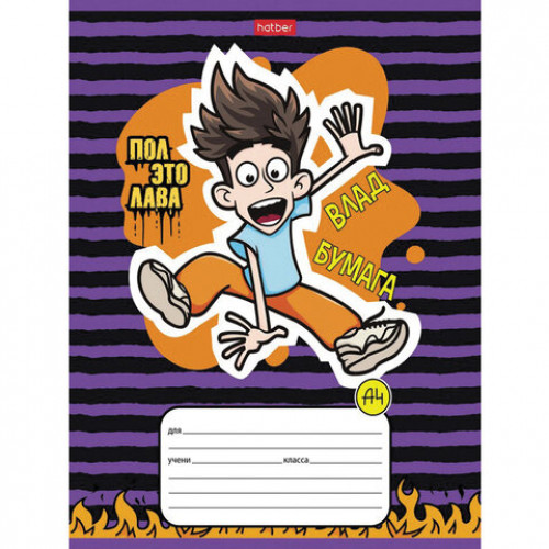 Тетрадь 12 л., HATBER, линия, обложка картон, Влад А4 (5 видов в спайке), 12Т5В2