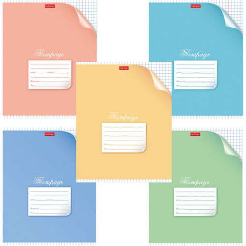 Тетрадь 12 л. HATBER клетка, обложка картон, С уголком, 12Т5В1