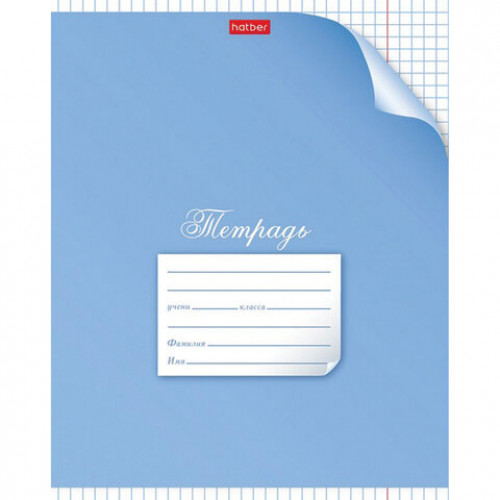 Тетрадь 12 л. HATBER клетка, обложка картон, С уголком, 12Т5В1