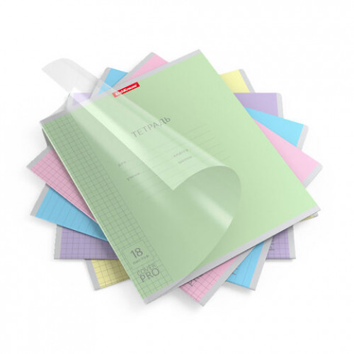 Тетрадь обложка пластик, 18 л. клетка, Erich Krause, CoverPro (микс в спайке), 56356