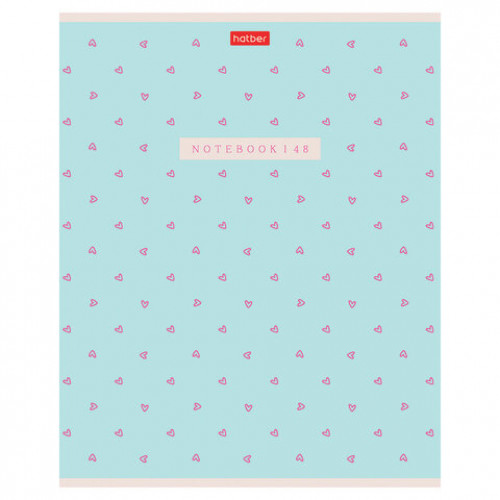 Тетрадь А5 48л. HATBER скоба, клетка, обложка картон, тиснение, LOVE IS... (микс в сп, 48Т5тВ1