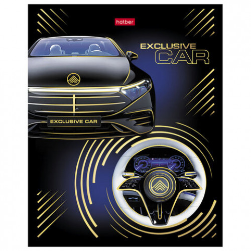 Тетрадь А5 48л. HATBER скоба, клетка, матовая ламинация, 3D фольга, Роскошь и стиль (, 48Т5лофВ1