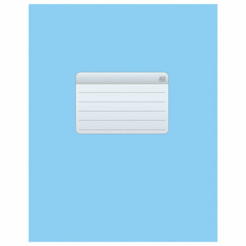 Тетрадь А5, 48 л., HATBER-ECO скоба, офсет №2 ЭКОНОМ, клетка, обложка мелованная бумага, Голубая, 48Т5D1, 48Т5D1_27730
