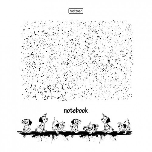 Тетрадь обложка пластик, А5 48л. скоба, клетка, HATBER, Забавные далматинцы (микс в с, 48Т5В1пл