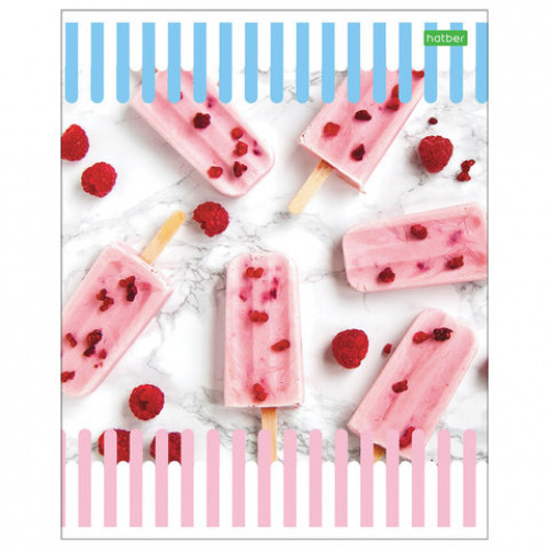 Тетрадь А5, 48 л., HATBER ECO, скоба, клетка, обложка картон, Candy (5 видов), 48Т5C1