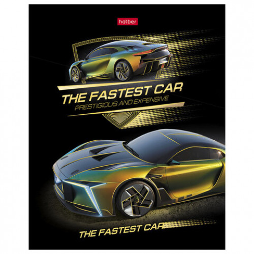 Тетрадь А5 48л. HATBER скоба, клетка, матовая ламинация, 3D фольга, Роскошь и стиль (, 48Т5лофВ1