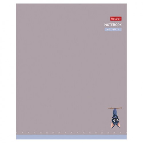 Тетрадь А5 48 л., HATBER скоба, клетка, Soft-touch ламинация, Мышонок Creepy (микс в спайке), 092145, 48Т5лВ1