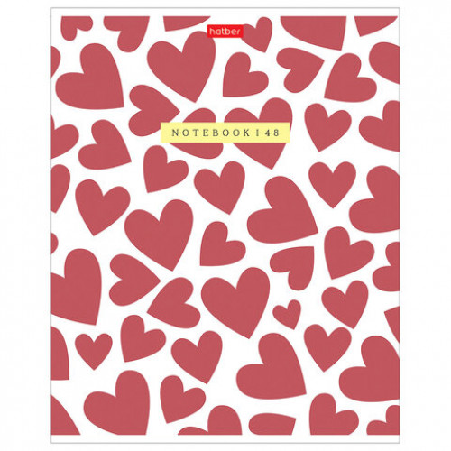 Тетрадь обложка пластик, А5 48л. скоба, клетка, HATBER, LOVE IS.... (микс в спайке),, 48Т5В1пл