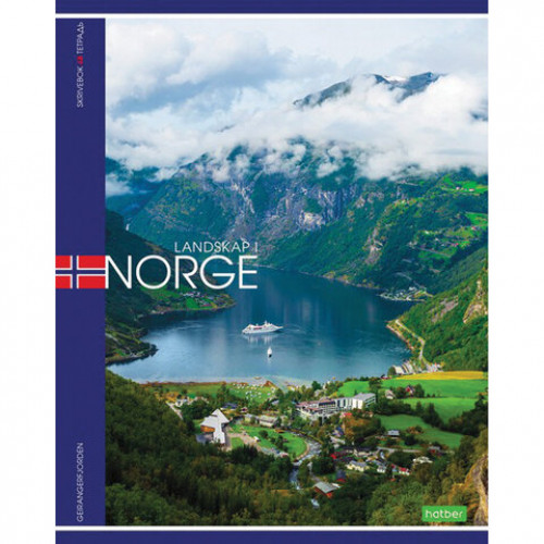 Тетрадь А5 48 л. HATBER-ECO скоба, клетка, обложка картон, NORD, 48Т5C1