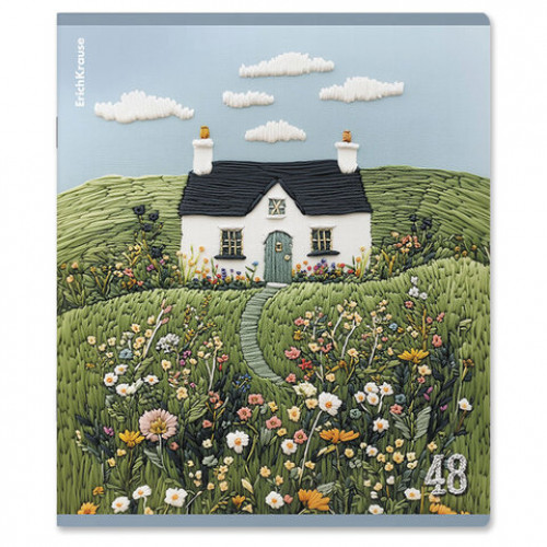 Тетрадь А5 48л. ErichKrause, скоба, клетка, TWIN лак, Fancy Field (микс в спайке), 64, 64866