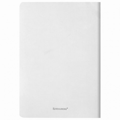 Тетрадь 48 л. в клетку обложка кожзам SoftTouch, сшивка, A5 (147х210мм), БЕЛЫЙ, BRAUBERG RAINBOW, 403881