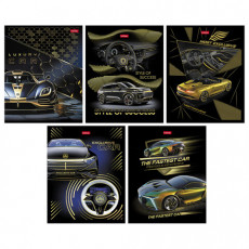 Тетрадь А5 48л. HATBER скоба, клетка, матовая ламинация, 3D фольга, Роскошь и стиль (, 48Т5лофВ1