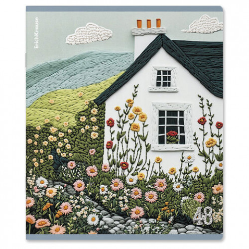 Тетрадь А5 48л. ErichKrause, скоба, клетка, TWIN лак, Fancy Field (микс в спайке), 64, 64866