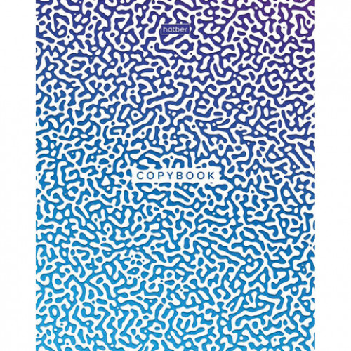 Тетрадь А5, 40 л., HATBER, скоба, клетка, глянцевая ламинация, Радужные переливы, 40Т5лВ1