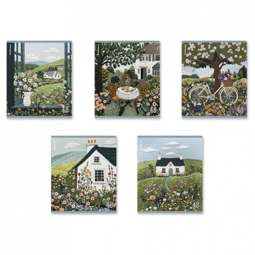 Тетрадь А5 48л. ErichKrause, скоба, клетка, TWIN лак, Fancy Field (микс в спайке), 64, 64866