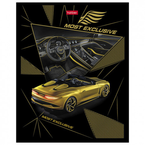 Тетрадь А5 48л. HATBER скоба, клетка, матовая ламинация, 3D фольга, Роскошь и стиль (, 48Т5лофВ1