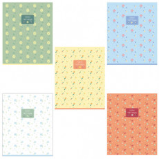 Тетрадь А5 48л. HATBER скоба, клетка, обложка картон, тиснение, Цветочный орнамент (м, 48Т5тВ1