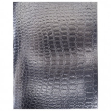 Тетрадь бумвинил А5 48л. скоба, офсет №1, клетка, с полями, СЕРЕБРО Metallic CROCO, H, 48Т5бвВ1 Тетрадь бумвинил А5 48л. скоба, офсет №1, клетка, с полями, СЕРЕБРО Metallic CROCO, H, 48Т5бвВ1