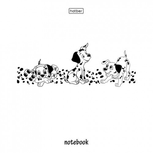 Тетрадь обложка пластик, А5 48л. скоба, клетка, HATBER, Забавные далматинцы (микс в с, 48Т5В1пл