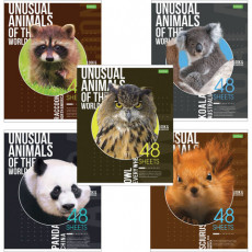 Тетрадь А5 48 л. HATBER-ECO, скоба, клетка, обложка картон, Animals, 48Т5C1 Тетрадь А5 48 л. HATBER-ECO, скоба, клетка, обложка картон, Animals, 48Т5C1