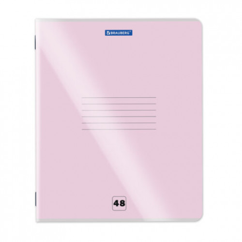 Тетрадь пластиковая обложка (прозрачная) А5 48 листов, скоба, клетка, BRAUBERG Smart Cover, АССОРТИ (микс в спайке), 405041
