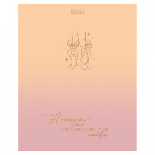 Тетрадь А5 48л. HATBER скоба, клетка, матовая ламинация, 3D фольга, Золотые моменты (, 48Т5лофВ1