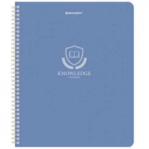 Тетрадь А5, 48 л., BRAUBERG, гребень, клетка, матовая ламинация, Knowledge (микс в спайке), 405324