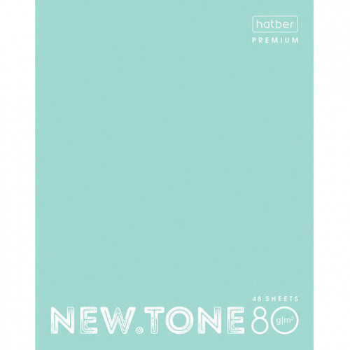 Тетрадь А5 48 л. HATBER Premium скоба, клетка, глянцевая ламинация, NEWtone PASTEL Мята, 48Т5лA1_05039