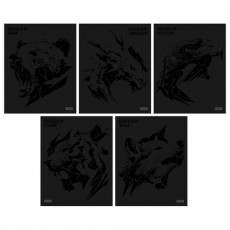 Тетрадь А5 48л. HATBER скоба, клетка, матовая ламинация, 3D лак, Shadow (микс в спайк, 48Т5лолВ1