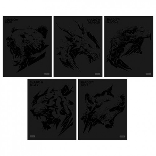 Тетрадь А5 48л. HATBER скоба, клетка, матовая ламинация, 3D лак, Shadow (микс в спайк, 48Т5лолВ1