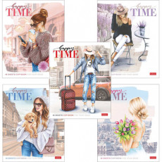 Тетрадь А5, 48 л., HATBER, скоба, клетка, матовая ламинация, Happy time (5 видов в спайке), 48Т5лВ1 Тетрадь А5, 48 л., HATBER, скоба, клетка, матовая ламинация, Happy time (5 видов в спайке), 48Т5лВ1