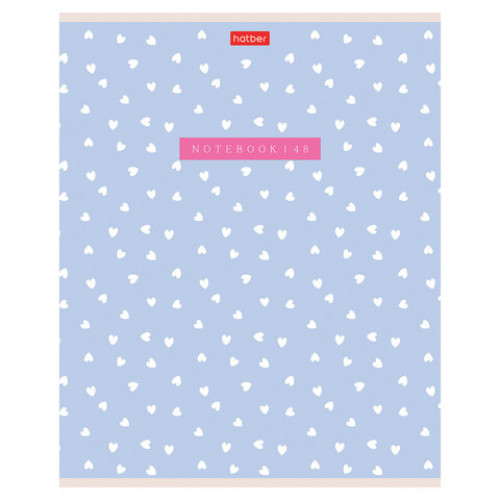 Тетрадь А5 48л. HATBER скоба, клетка, обложка картон, тиснение, LOVE IS... (микс в сп, 48Т5тВ1